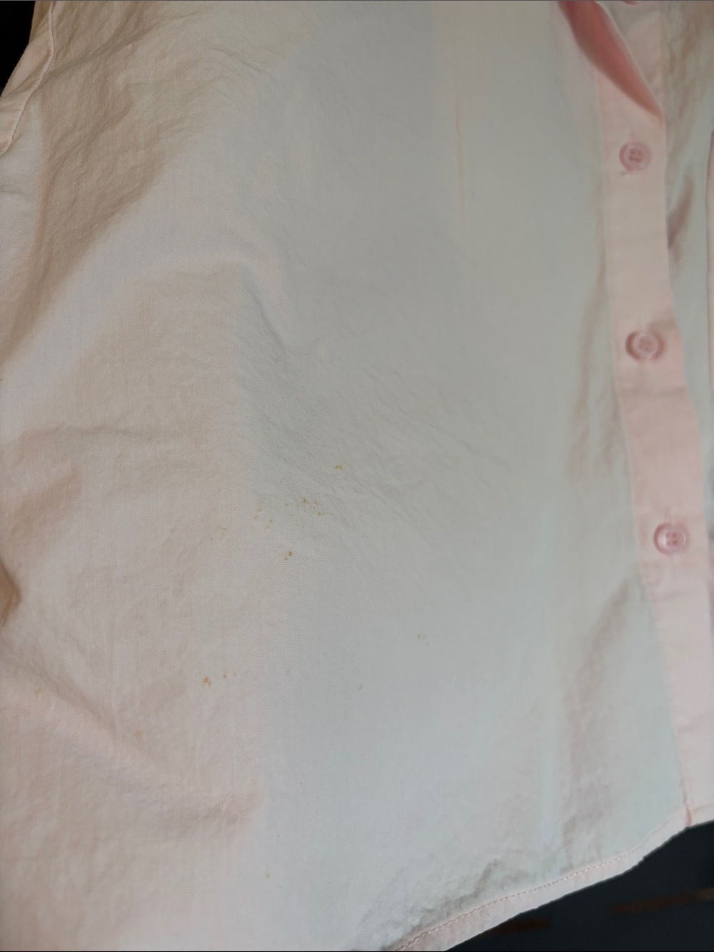 Amazon Women's Light Pink Cropped Button-Down Shirt - Picture 4 of 5